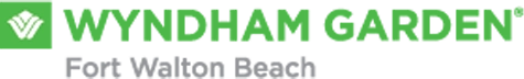 Wyndham Garden Fort Walton Beach Hotel logo with green and gray text on a light background.